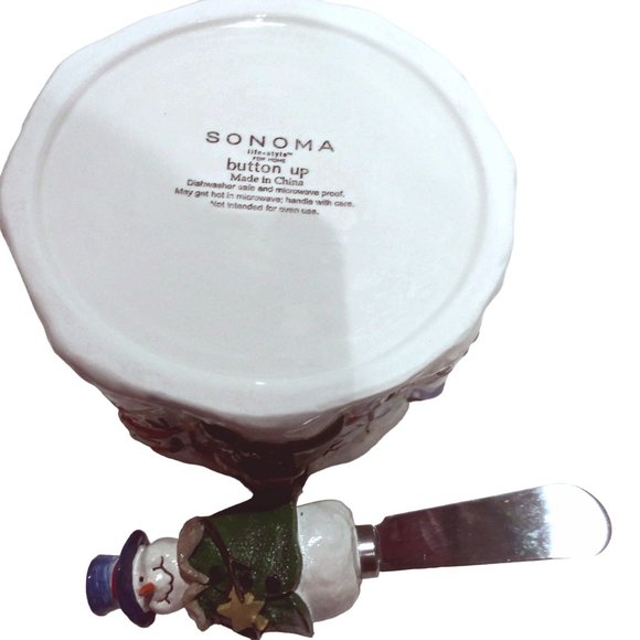 Sonoma Christmas Dip Bowl and Spreader Set , Button Up Dip Mix Set, Dipping Bowl - Picture 9 of 10